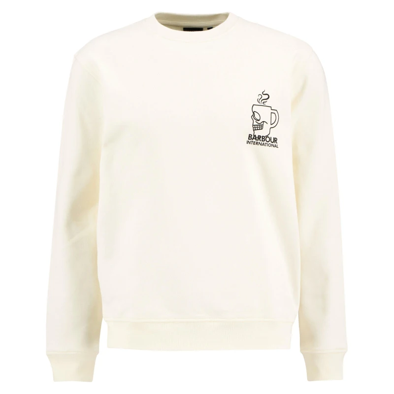 Image of Barbour International Mens Staithes Graphic Sweatshirt Whspr Wht WH32 male M