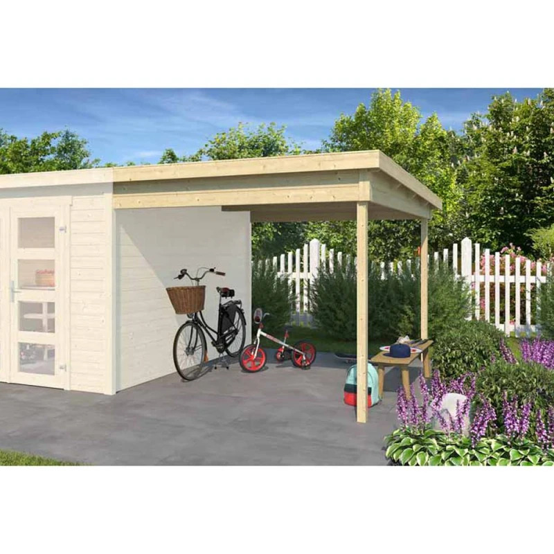 Image of Lasita Maja Ltd Zambezi anbau 300x250-Log Cabin, Garden Room, Home Office - H211cm in Light Tan Light Tan Unisex