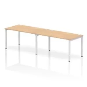 Image of Impulse Bench Single Row 2 Person 1400 White Frame Office Bench Desk Maple