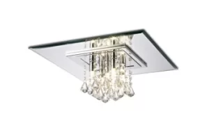 Image of Starda Flush Ceiling Square 5 Light G9 Polished Chrome, Crystal