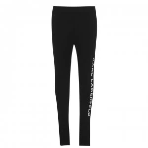 Image of Karl Lagerfeld Side Logo Leggings - Black 09B