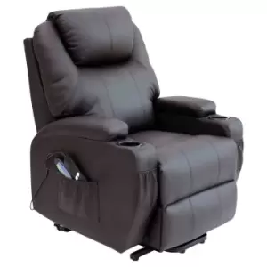 Image of Cinemo Heated Massage Rise Recliner - Brown