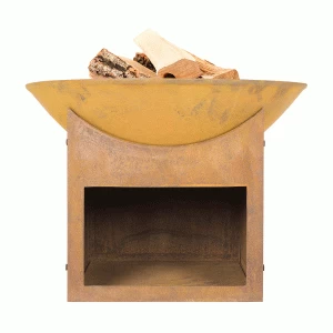 Image of La Hacienda Fasa Oxidised Cast Iron Fire Pit with Stand