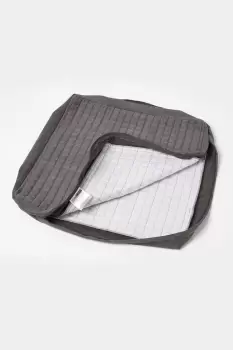 Image of Quilted Faux Suede Armchair Booster Cushion Cover