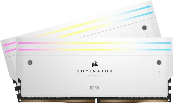Image of Corsair DOMINATOR Titanium RGB Black 96GB 6600MHz DDR5 Memory Kit - White