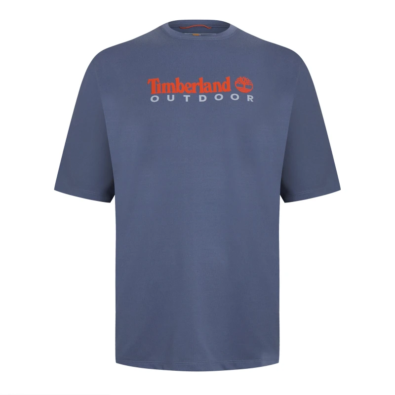 Image of Timberland Timberland Uv-Protection Logo Short Sleeve Tee - Grey Grey S