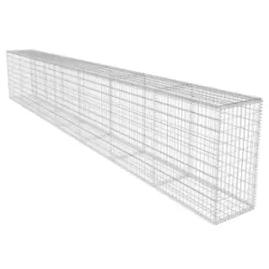 Image of Vidaxl Gabion Wall With Cover Galvanised Steel 600X50X100 Cm