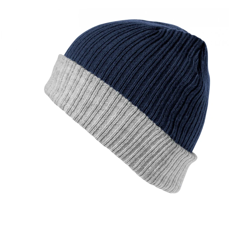 Image of Result Result Men Winter Essentials Double Layer Knitted Hat in Navy Navy One Size Male 5057080699575