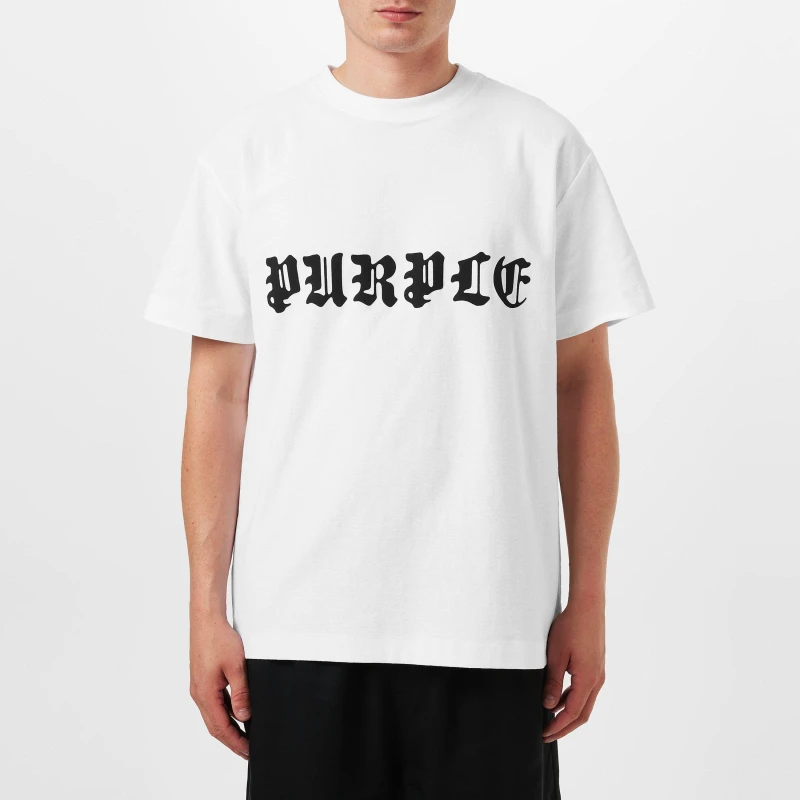 Image of Purple Brand Mens Logo Regular Fit T-Shirt White male Large