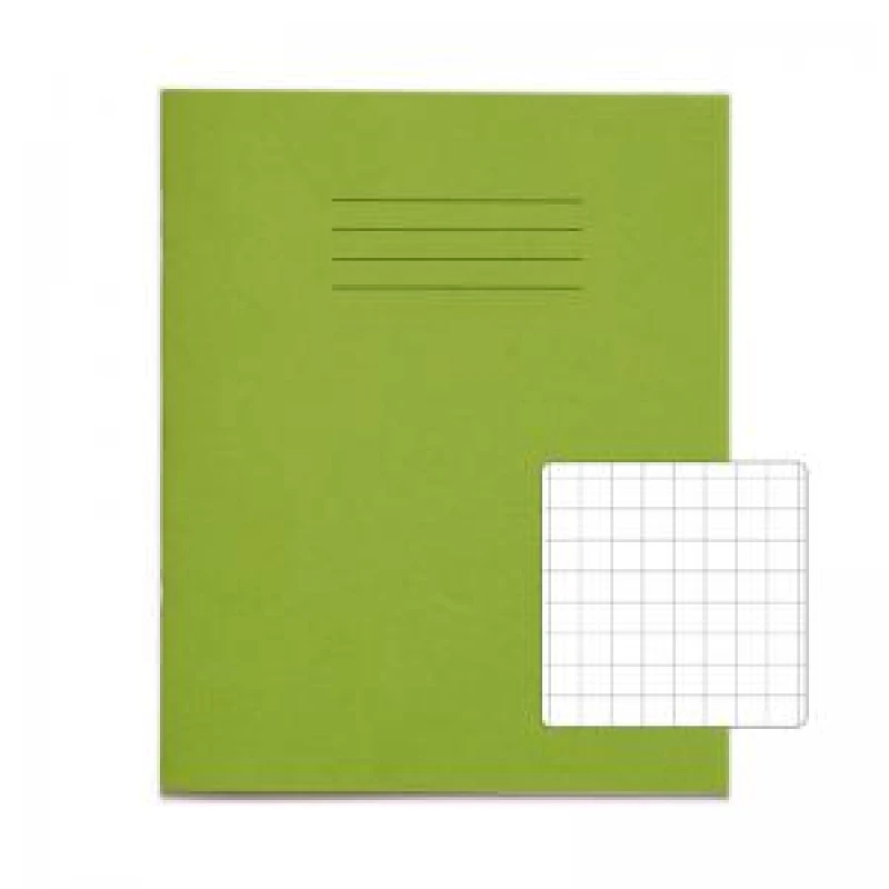 Image of RHINO 8 x 6.5 Exercise Book 32 Pages 16 Leaf Light Green 10mm Squared VTSRVEX1422176