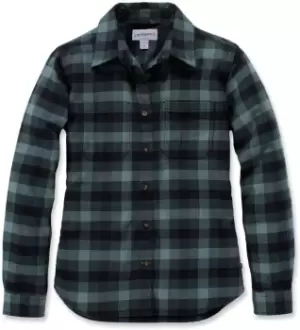 Image of Carhartt Hamilton Ladies Flannel Shirt, black-green, Size XS for Women, black-green, Size XS for Women