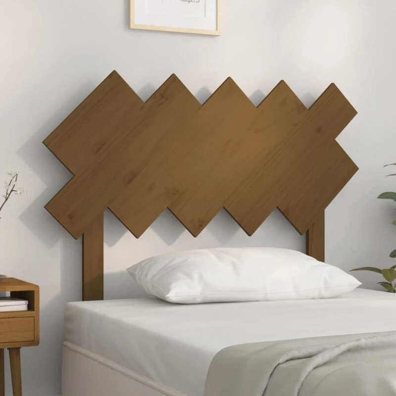 Image of Vidaxl Bed Headboard Honey Brown 104X3X80.5cm Solid Wood Pine, Brown 819208