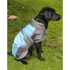 Image of Waterproof Dog Coat - Medium (45 Cm) Blue / Grey - Henry Wag