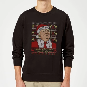 Image of Make Christmas Great Again Christmas Sweatshirt - Black - M