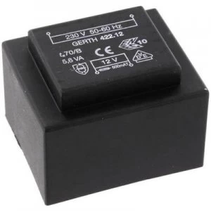 Image of PCB mount transformer 1 x 230 V 2 x 6 V AC 5.60 VA 466 mA