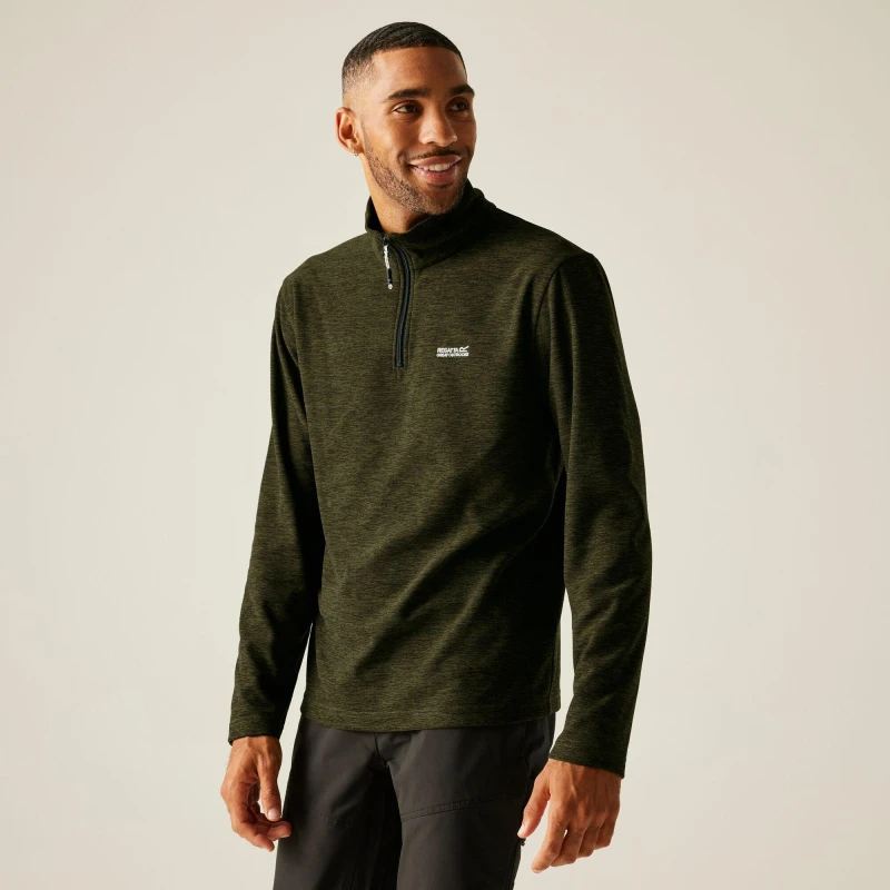 Image of Regatta Regatta Men Thompson Marl Lightweight Half-Zip Fleece in Dark Green Size: X-Large Dark Green XL Male 5063516219569