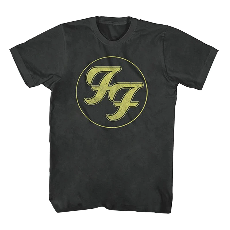 Image of Foo Fighters Mens Distressed Logo T-Shirt in Black Size: XL Black Male XL