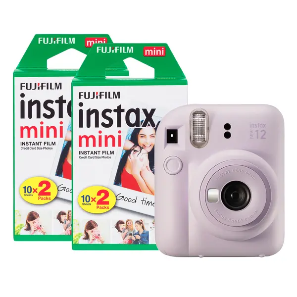 Image of Fujifilm Instax Mini 12 Instant Camera with 40 Shot Film Pack - Lilac Purple 16806133+2x2PK