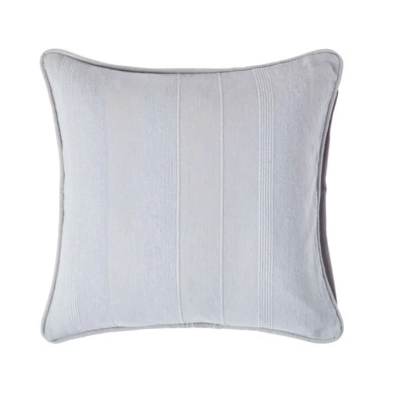 Image of Homescapes Cotton Rajput Ribbed Silver Grey Cushion Cover, 45 X 45 Cm