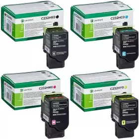 Image of Lexmark C232H BK/C/M/Y Toner High Capacity Return Program Multipack (Original)