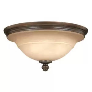 Image of Plymouth 3 Light Semi Flush Ceiling Light Olde Bronze, E27