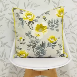 Image of Furn Peony Contemporary Country Floral Cushion Cover (One Size) (Ochre)