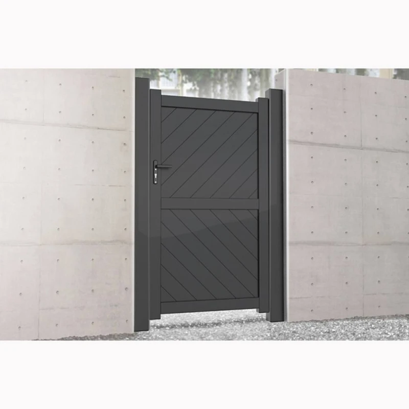 Image of Ready Made Gates Pedestrian Gate 1200x1800mm Grey - Diagonal Solid Infill & Flat Top Grey Unisex