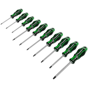 Image of Sealey AK4324HV 10 Piece Grip Max Torx Hi Vis Screwdriver Set