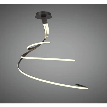 Image of Nur Semi Ceiling Light 80W LED 2800K, 6200lm, Dimmable frosted acrylic / oxidized brown
