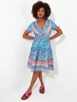 Image of Joe Browns Joe Browns Perfect Pom Pom Dress Multi, Size 16, Women