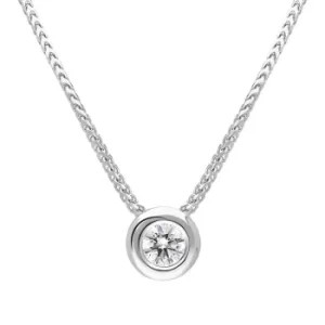 Image of 18ct White Gold 0.25ct Diamond Certified Solitaire Pendant Necklace