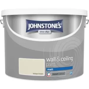 Image of Johnstones - Johnstone's Wall & Ceiling Antique Cream Matt 10L Paint - Antique Cream