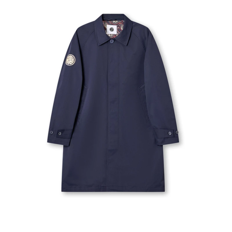 Image of Pretty Green Mens Didsbury Weather-Resistant Mac Navy male Small