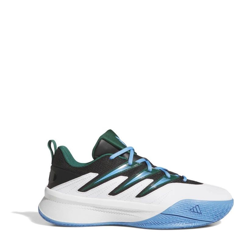 Image of adidas Unisex Kids Dame Crtd Basketball Trainers White/Green/Bl unisex 3.5 (36)