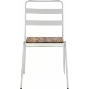 Image of District White Metal and Elm Wood Chair - Premier Housewares