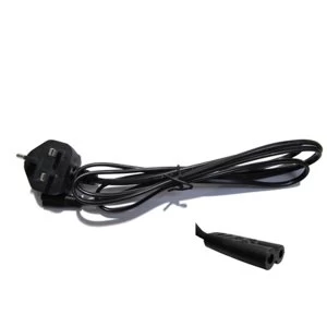 Image of UK Mains to Figure 8 C7 2m Black OEM Power Cable