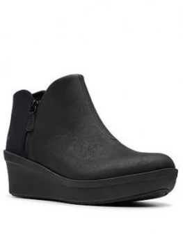 Image of Clarks Cloudsteppers Step Rose Up Ankle Boot - Black, Size 5, Women