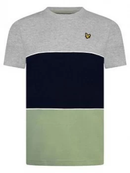 Image of Lyle & Scott Boys Short Sleeve Wide Multi Stripe T-Shirt - Grey