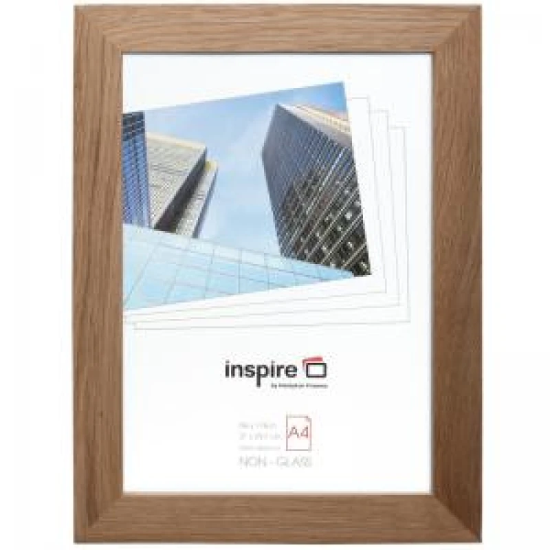 Image of Hampton Frames New England 3.2cm Wide Wood Certificate Frame A4 Solid Oak - NEWOAKA4PLX NEWOAKA4PLX