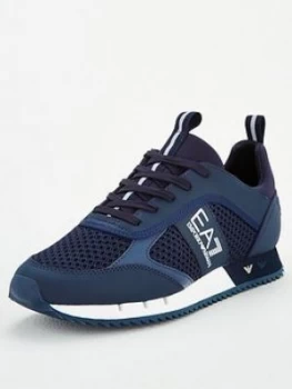 Image of Emporio Armani EA7 Logo Runner Trainers Navy Size 7 Men