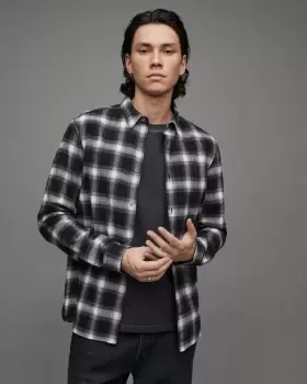 Image of AllSaints Greystone Checked Shirt