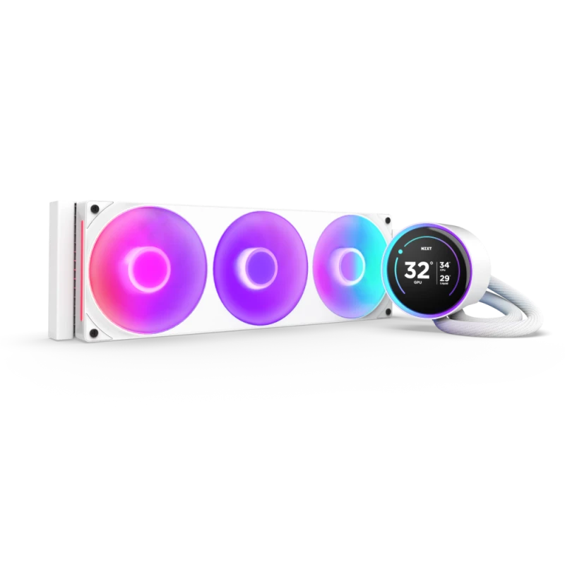 Image of NZXT Kraken Elite 360 V2 (2024) RGB IPS LCD AIO Liquid Cooler - White - RL-KR36E-W2