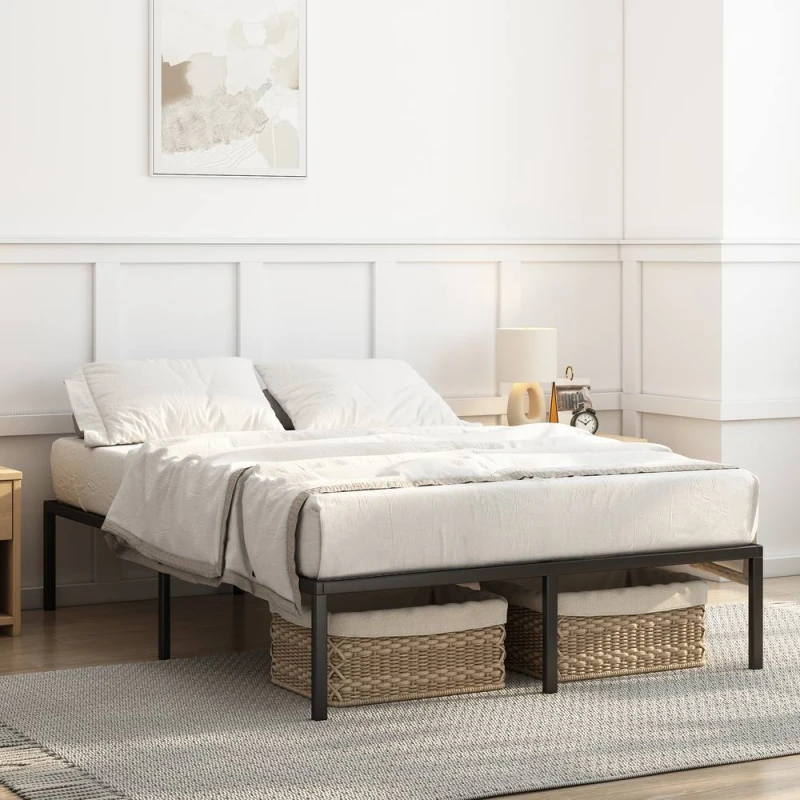 Image of MCC Direct Metal Bed frame Black Metal Mattress base Florence Size: King Black Unisex King