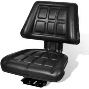 Image of Vidaxl - Tractor Seat with Backrest Black Black