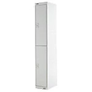 Image of Link Lockers Express Locker 2 Door Grey 1800 x 300 x 450 mm