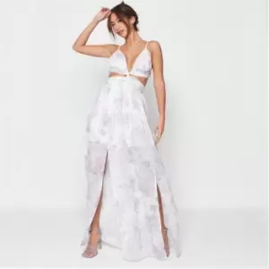 Image of Missguided Plunge Cut Out Detail Maxi Dress - Purple