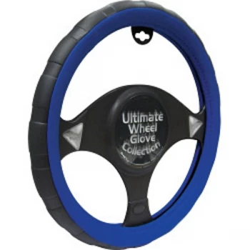 Image of Streetwize Steering Wheel Glove Black/Blue - Sports Grip