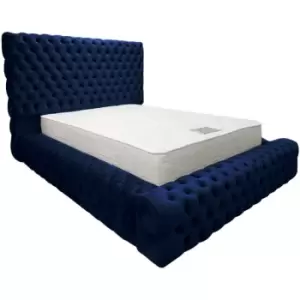 Image of Sultan Bed Single Plush Velvet Blue