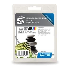Image of 5 Star Office Supplies Epson T1805 4 Colour Capacity 1 x 5.2ml 3 x
