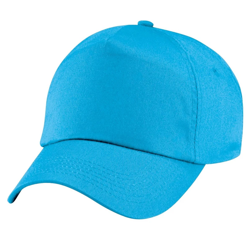 Image of Beechfield Plain Original 5 Panel Baseball Cap in Mid Blue Mid Blue Unisex One Size